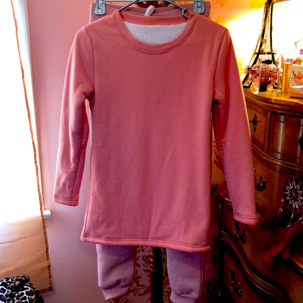 Pink Sherpa Lounge Set